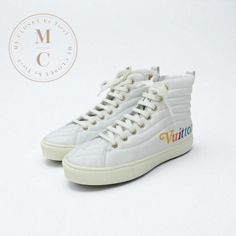 美品 Louisvuitton ハイカットスニーカーステラーライン ホワイト 楽天市場】【新品同様】ルイヴィトン スニーカー ステラーライン