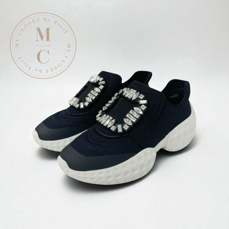 新品ROGER VIVIER ビジュー付き厚底スニーカー ブラック ROGER VIVIER - ロジェヴィヴィエ﻿風 ビジュースニーカー 海外