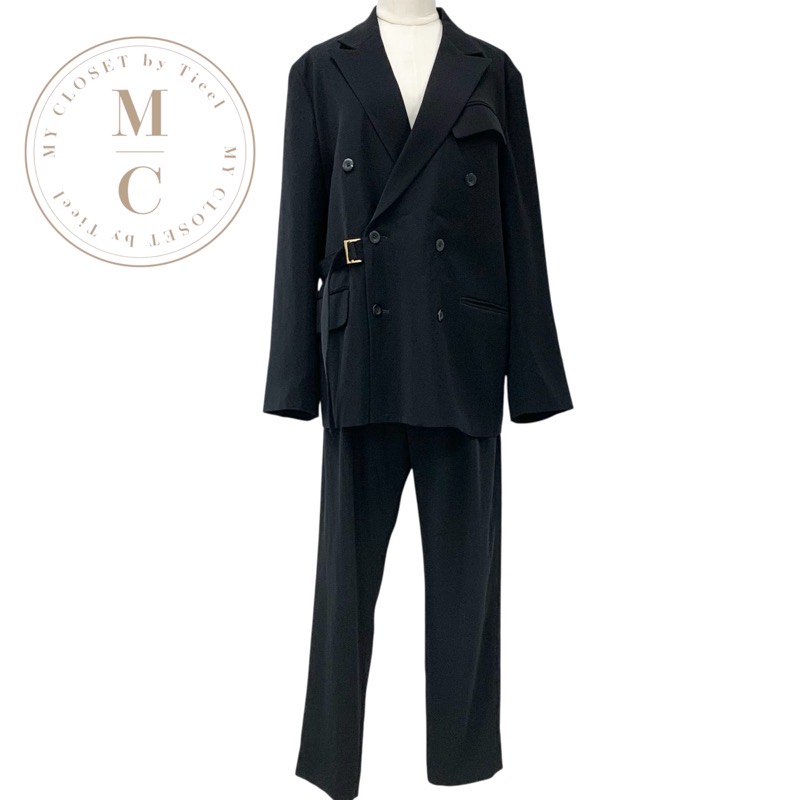 クルニ CULLNI セットアップ ジャケット ボトムス ポリエステル タックパンツ ベルト ブラック 楽天市場】クルニ CULLNI セットアップ ジャケット ボトムス