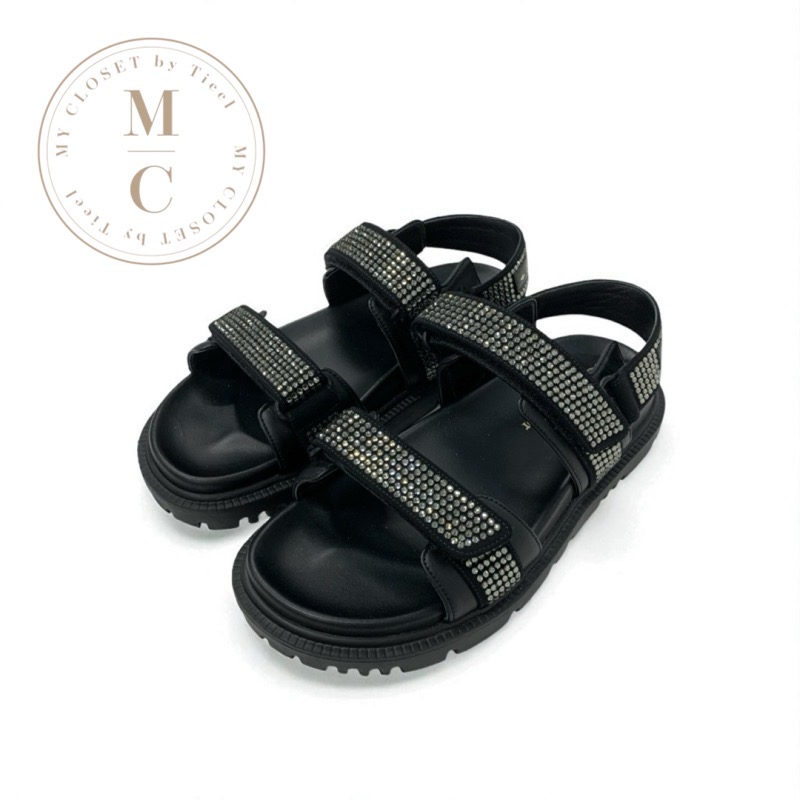 ディオール CHRISTIAN DIOR サンダル 靴 シューズ 子ヒツジひと肌 黒いこと 黒 ロゴタイプ 伝達ルート石ころ ベルク天使の都市落とし穴 運動競技サンダル