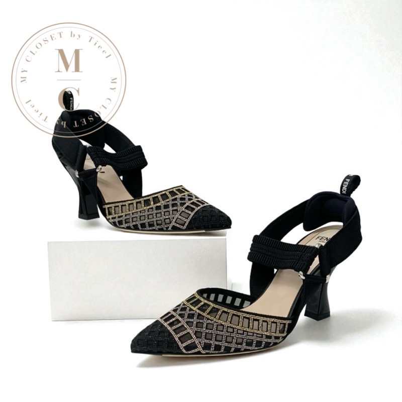 楽天市場】FENDI フェンディ ズッカ柄 パンプス ヒール ナイロン