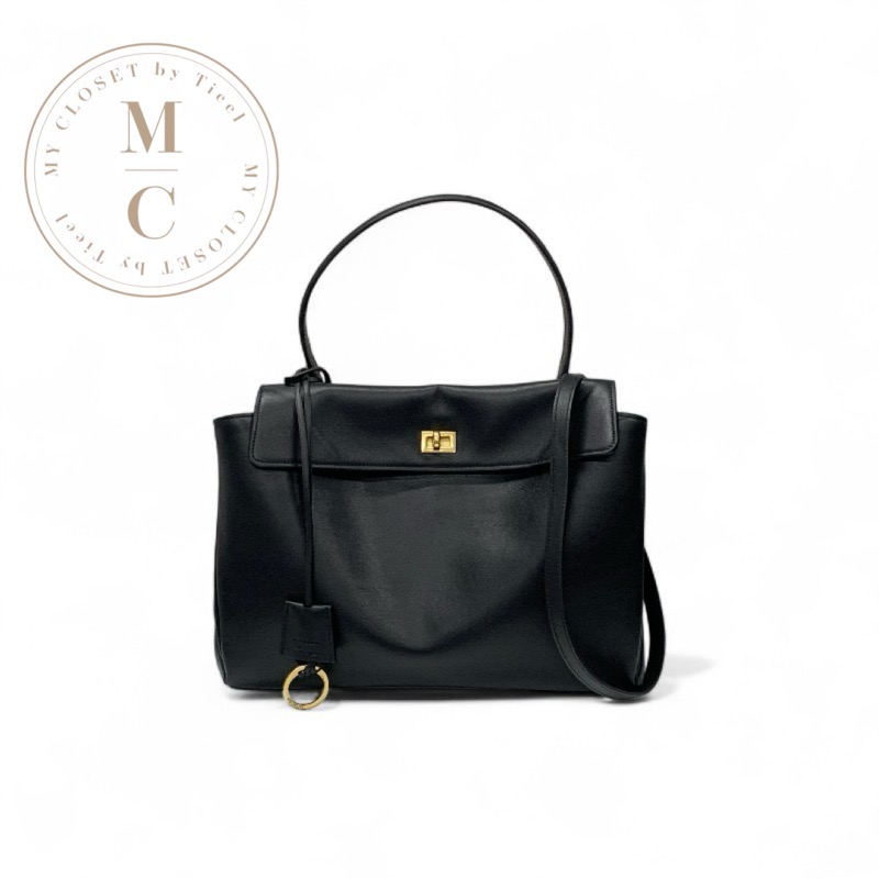 美品！ バレンシアガ ビルトップ S レザー 2WAYハンドバッグ ブラック バレンシアガ ビルトップハンドルXXS レザー 2WAYビジネスバッグ