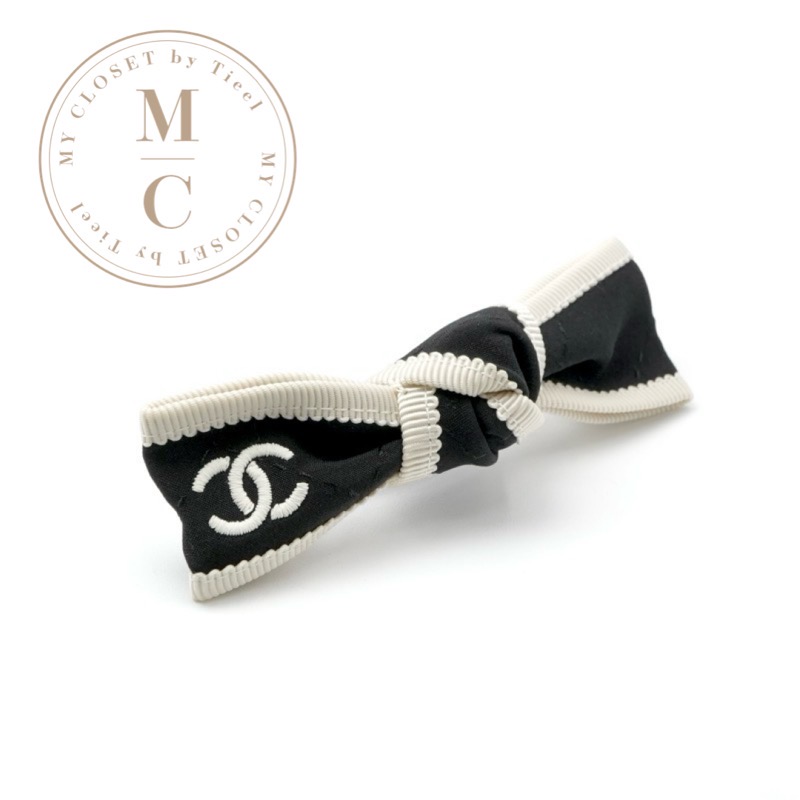 シャネル リボンバレッタ 中古・古着通販】CHANEL (シャネル) リボンバレッタ ブラック