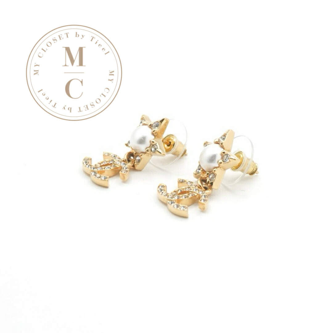 楽天市場】CHANEL シャネル ピアスラインストーンリボン ココマーク