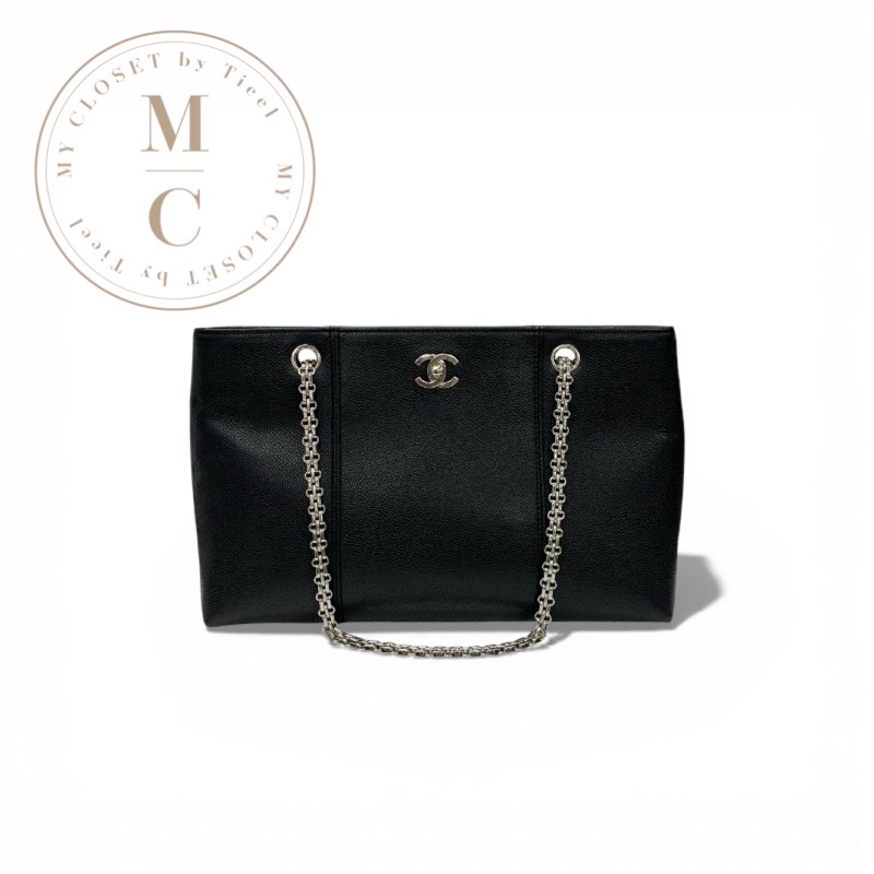 シャネル CHANEL バッグ トートバッグ ショルダーバッグ ブラック 黒 シルバー ココマーク チェーン｜My Closet by Tieel