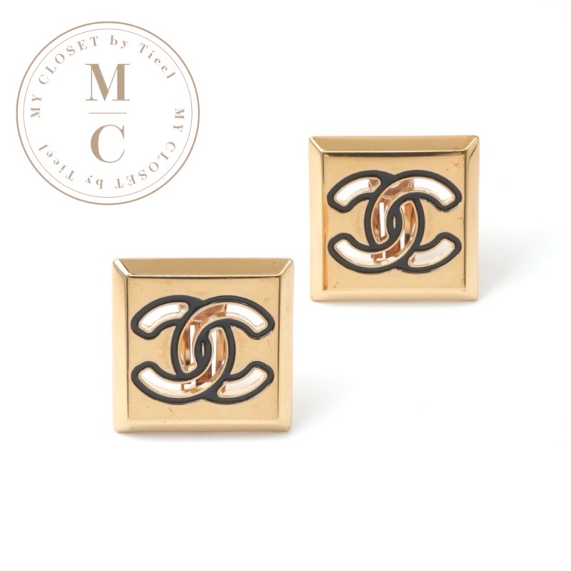 シャネル CHANEL ピアス イヤリング ゴールド ブラック ココマーク ロゴ｜My Closet by Tieel