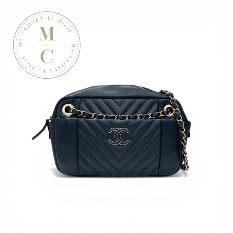 シャネル CHANEL 御徒面子 ショルダーバッグ 米国海軍 ゴールド ココマーク シェブロン Vぬい目 ダブルチェーン店 レディースバッグ-バッグ・小物・ブランド雑貨