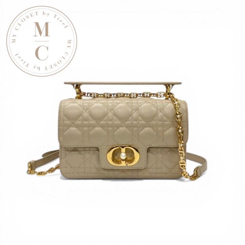クリスチャンディオール CHRISTIAN DIOR バッグ ショルダーバッグ ベージュ ゴールド Dior Jolie チェーン パール カナージュ カーフスキン 2way トップハンドルバック｜My Closet by Tieel