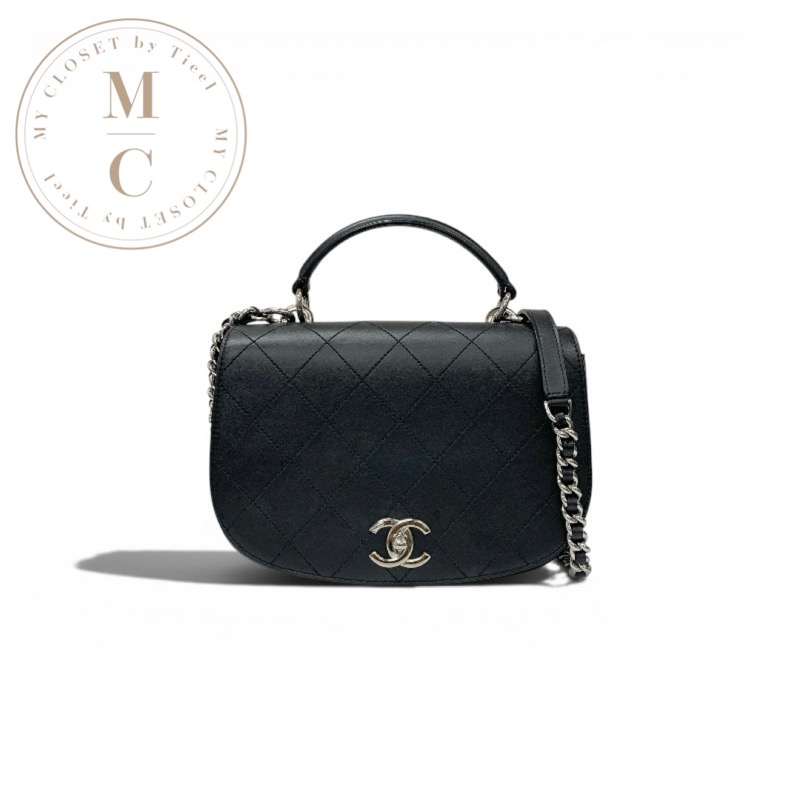 シャネル CHANEL バッグ ショルダーバッグ ブラック 黒 シルバー マトラッセ ココマーク ロゴ トップハンドル チェーン|My Closet by Tieel
