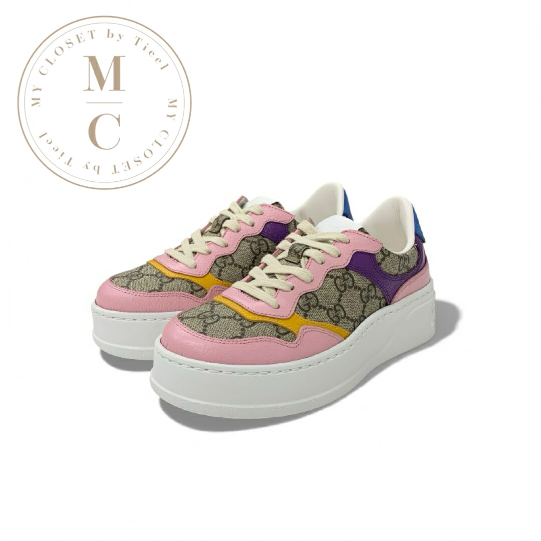 グッチ GUCCI スニーカー 靴 シューズ なめし革 ベージュ サクラ色 マルチ色合い GGスプリーム インターロッキングG ロゴタイプ 未当てはめる