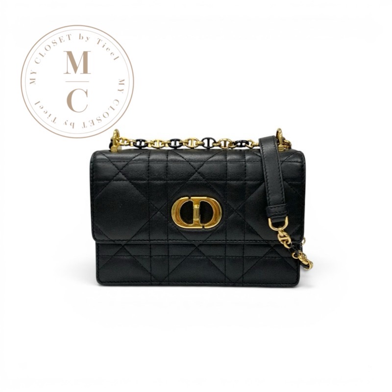 ディオール CHRISTIAN DIOR 御徒面子 ショルダーバッグ 黒いこと ゴールド Miss Caro ミニ御徒面子 マクロカナージュ チェーン店