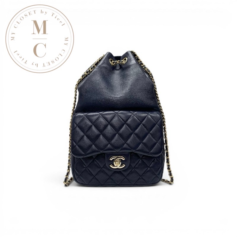 シャネル CHANEL バッグ バックパック リュック ネイビー ゴールド マトラッセ ココマーク ターンロック チェーン|My Closet by Tieel