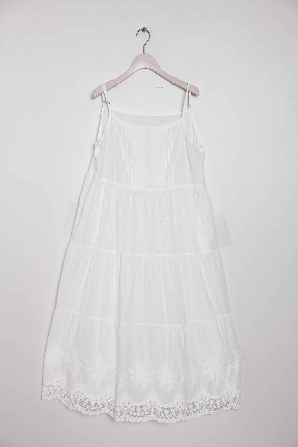 ペチキャミワン平静 エンブロイダリー レイス 全1情人 オフ白人種 白妙 ペチワンピース キャミソールワンピース ワタ100 綿織物100 飾らずに原材料 スカラップレース スプリング衣類 春物 春使い道 春夏 夏服 夏物 夏用 Ph Services