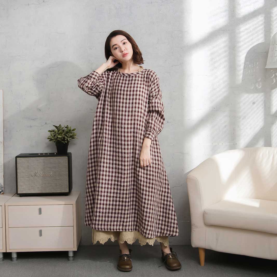 楽天市場 完売御礼 ワンピース ロングワンピース 全3色 パープル 紫色 長袖 背中リボン ウエスト調節 リネン100 麻100 ヘンプ100 天然素材 シンプル 無地 スカラップレース 秋服 秋物 秋用 秋冬 冬服 冬物 冬用 Mycloset