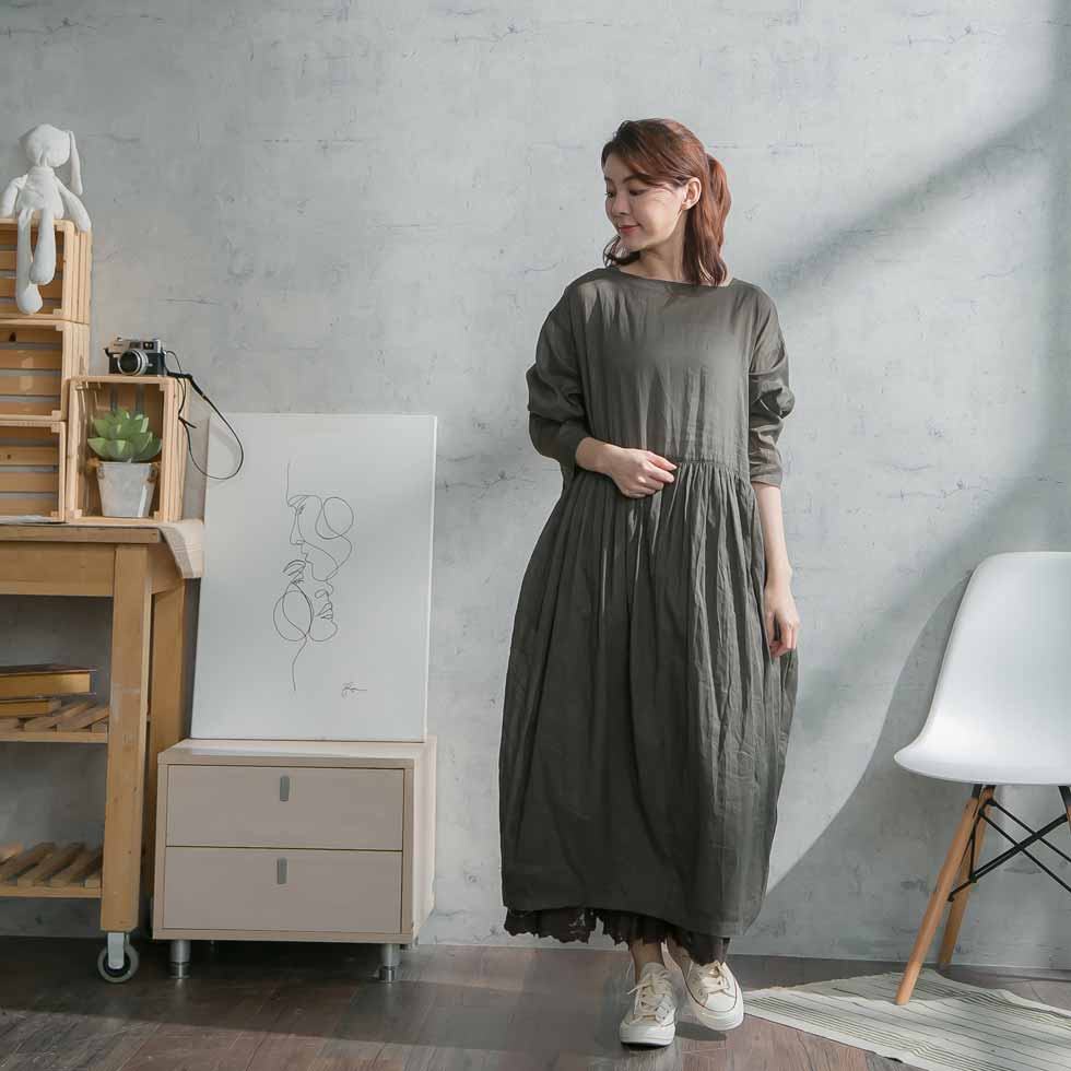 安いそれに目立つ 楽天市場 コットンワンピース カントリー ナチュラル モダン 全 3 色 墨 薄黒色 七分袖 コットン100 綿100 天然素材 シンプル 無地 春服 春物 春用 春夏 夏服 夏物 夏用 Mycloset 初回限定 Monik Fi