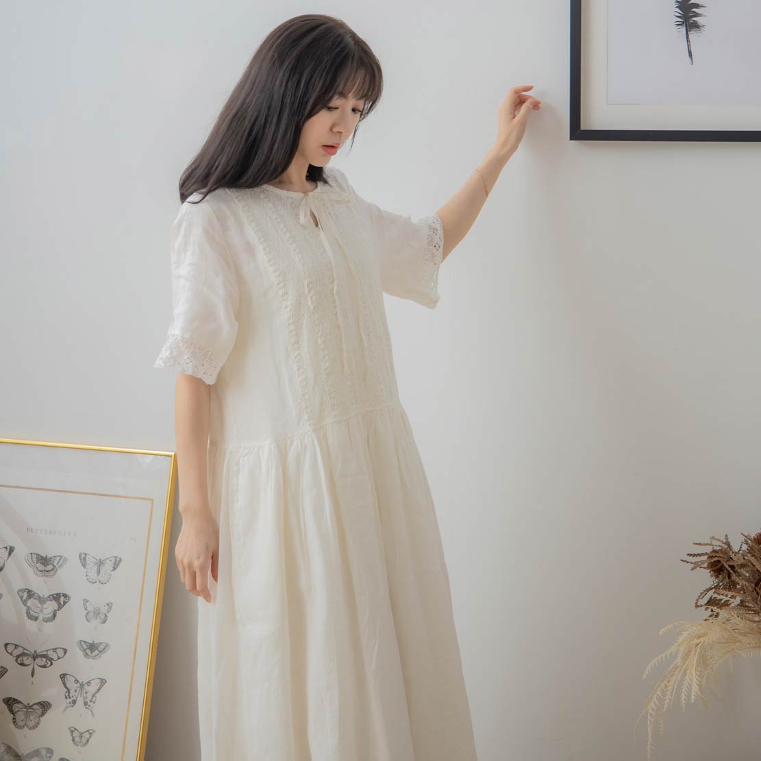 楽天市場】【梅春支度】ワンピース「シンプルな中に潜む高級感、刺繍