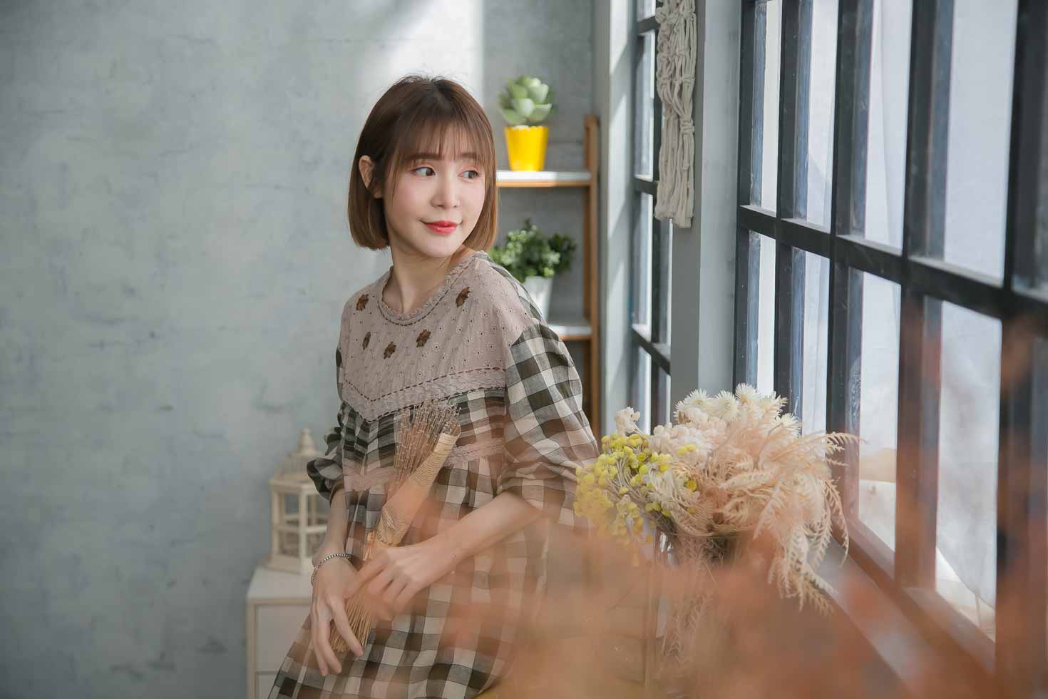 手数料安い 楽天市場 チェック柄ワンピース ギンガムチェック 全 3 色 グリーン 緑色 長袖 コットン100 綿100 天然素材 大人 ワンピース スカラップ 春服 春物 春用 春夏 夏服 夏物 夏用 Mycloset 激安単価で