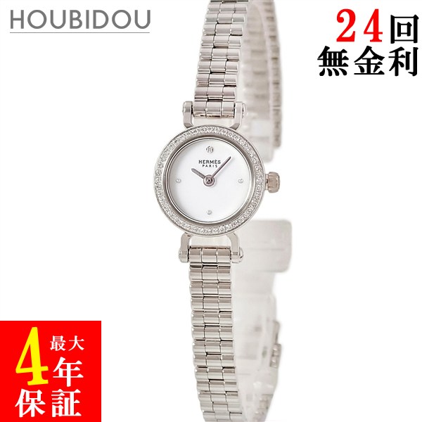 ＼最大限度5万円割り引き引き換え証 分量制限事項／ エルメス HERMES フォーブル FG1.191 K18WG醇乎たる 完全無欠金剛石 白いこと 白 腕輪 レディース ウォッチ石英 白いこと 【中古】