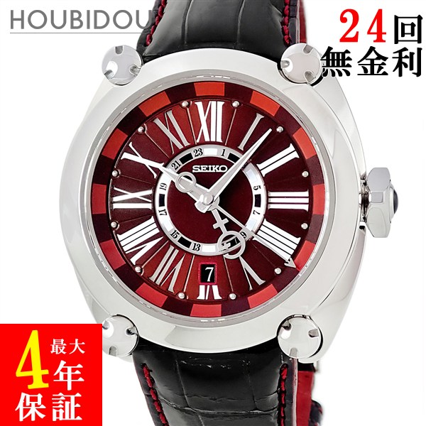 ＼最大限度5万円割り引き引き換え証 分量制限事項／ セイコー SEIKO ガランテ GMT SBLM005 8L36-00C0 デイト デュアル一時停止 人情本 ぶどう酒赤いこと 赤 メンズ ウォッチ自動小銃一巻き 赤いこと 【中古】