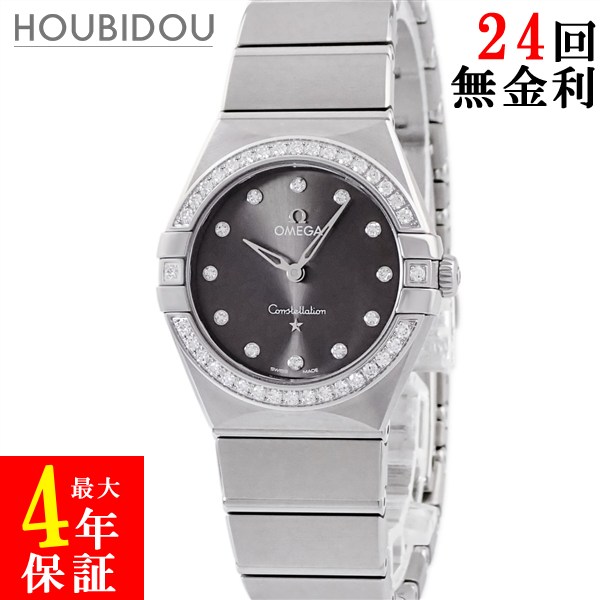 ゼロ OMEGA コンステレーション マンハッタン 131.15.28.60.56.001 新品負けず劣らず 完全無欠金剛石 薄墨色 レディース ウォッチ石英 薄墨色 【中古】