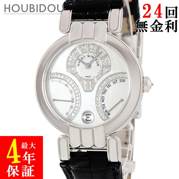 ハリーウィンストン Harry Winston プルミエール エキセンター バイレトロ 200-UABI34W K18WG無垢 純正ダイヤ レディース 腕時計自動巻き ホワイト 【中古】｜HOUBIDOU 心斎橋店