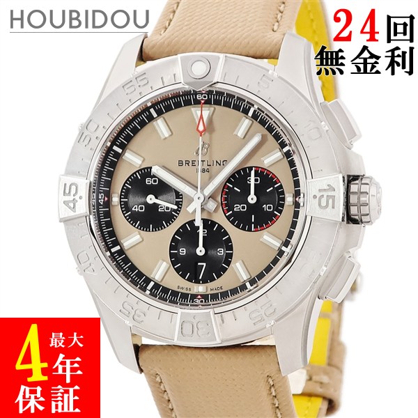 ブライトリング BREITLING アベンジャー B01 クロノグラフ 44 AB0147 AB0147101A1X1 デイト スモールセコンド メンズ 腕時計自動巻き ベージュ 【中古】