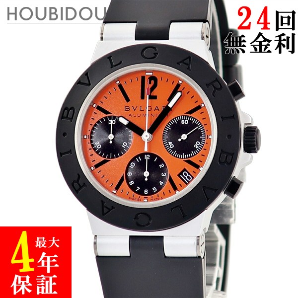 最終値下げ　美品 ブルガリ アルミニウム AC38TA クロノグラフ ブルガリ アルミニウム クロノグラフ AC38TA レッド/ブラック メンズ