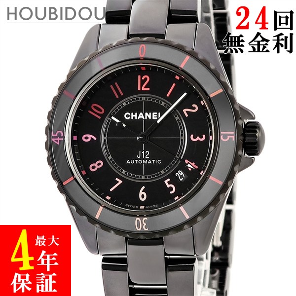 シャネル CHANEL J12 BLUSH キャリバー 12.1 38mm H10312 新品同様 ブラック セラミック 黒 数量限定 メンズ 腕時計自動巻き ブラック 【中古】