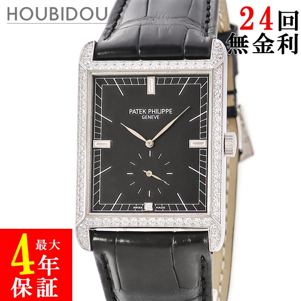 パテックフィリップ PATEK PHILIPPE ゴンドーロ 5112G-001 K18WG無垢 純正ダイヤ ブラック 黒 スモールセコンド メンズ 腕時計手巻き ブラック 【中古】