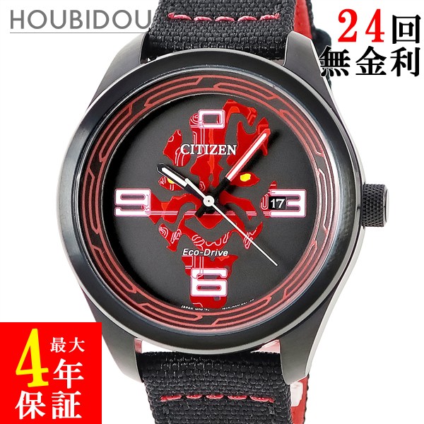 シチズン CITIZEN エコドライブ ダースモール シャドウ AW5006-01W 未使用 スターウォーズ コラボ デイト メンズ 腕時計クオーツ ブラック 【中古】