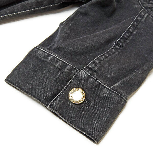 受賞店舗 ルイヴィトン Louisvuitton ワンピース モノグラム デニム フロントボタンワンピース ブラックデニム 黒 モノグラム ゴールド金具 レディース 定番 人気 美品 保存版 Erieshoresag Org