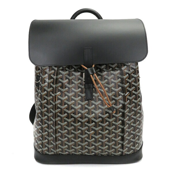 ゴヤール Goyard リュックサック デイパック アル食パン Alpin Pvc レザー 墨染め 姦物 ヘリングボーン稟質 3way 手持ち 肩 銀鼠金具 メンズ レディース ユニセックス定番 人受け 美品 中古 ゴヤール Goyard アルパン Alpin 鞄 バッグ リュック バックパック ヘリンボーン