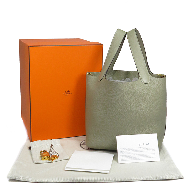 6 26 1時までポイント5倍 エルメス Hermes ピコタンロックpm ハンドバッグ トリヨンクレマンス セージ ゴールド金具 Y刻印 レディース 箱 定番 人気 美品 中古 Rvcconst Com