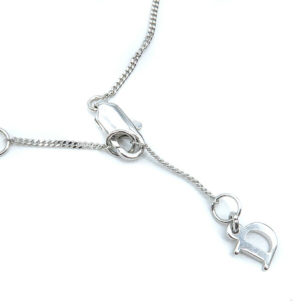 ディオール Dior ネックレス リボンモチーフ Gp ラインストーン レディース 箱 定番 人気 美品 中古 Rvcconst Com