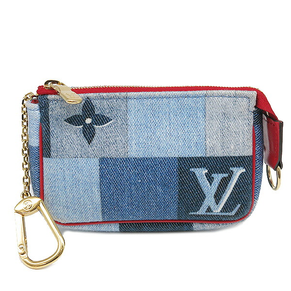 ルイヴィトン Louisvuitton キーケース マイクロ ポシェット アクセソワール デニム モノグラム レッド 青 赤 キーフック付きポーチ ゴールド金具 M メンズ レディース ユニセックス 定番 人気 美品 保存袋 中古 Tajikhome Com