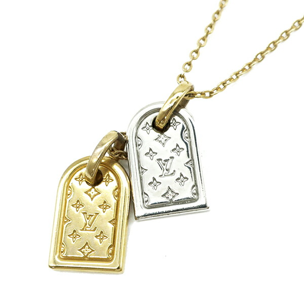 ルイヴィトン Louisvuitton ネックレス ナノグラム M メンズ レディース ユニセックス 定番 人気 美品 保存袋 中古 achc Org