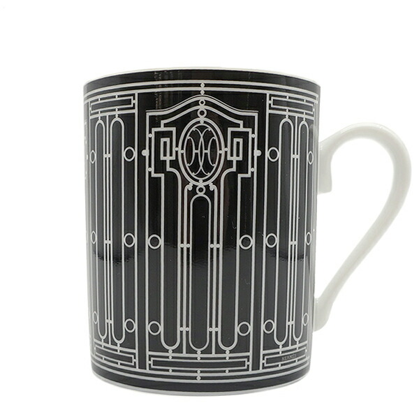 エルメス HERMES H DECO アッシュデコ マグカップ 300ml 食器 磁器 ブラックXホワイト 新品 未使用 Hデコ 037131P メンズ レディース ユニセックス