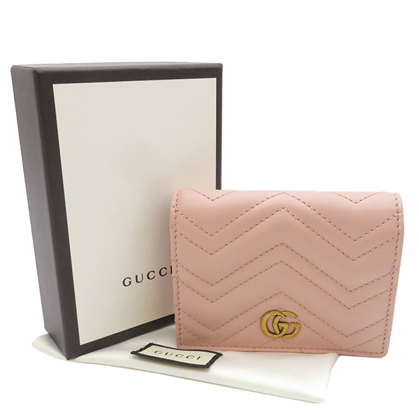 グッチ GUCCI 二つ折り財布 GGマーモント ミニ ウォレット レザー