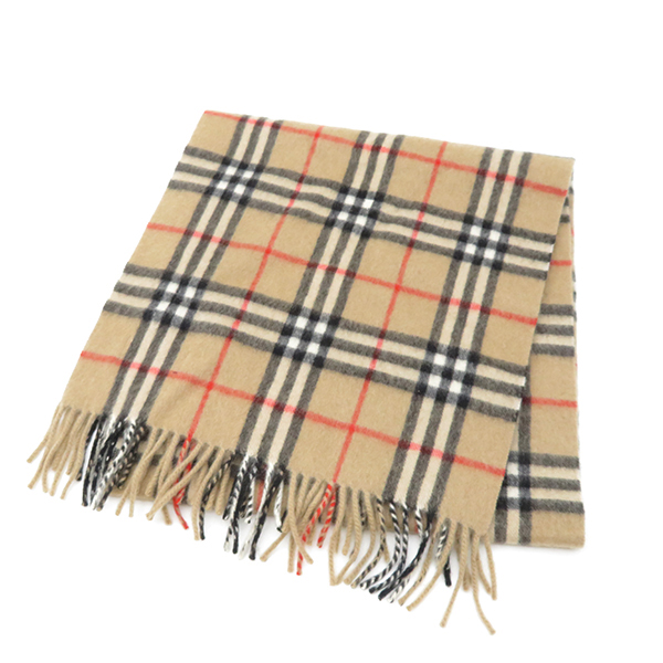 中古】 バーバリー BURBERRY マフラー ノバチェック カシミヤ べージュ