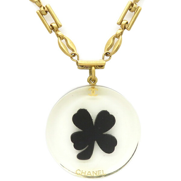 美品 CHANEL シャネル ネックレス ゴールド ラインストーン クローバー CHANEL シャネル ネックレス パール クローバー ラインストーン