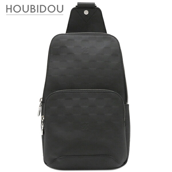 ルイヴィトン Louis Vuitton 上半身御徒面子 大通り スリングバッグ ダミエ アンフィニ 黒いこと しろがね色金具 黒 差し交わす上半身  N41720 RFID 【保護すること袋】【中古】