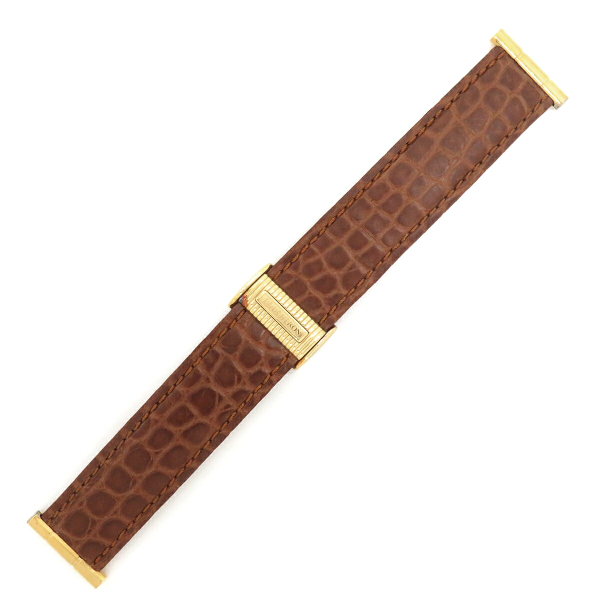 ＼ポイント10倍 &最大5万円割引クーポン4/4 20時から／ ブシュロン BOUCHERON 腕時計パーツ リフレ用 クロコバンド クロコダイル GP 純正バックル ブラウン 純正 替え ベルト ストラップ 本革 純正GP製バックル付き 17ｍｍ ブラウン 茶 【中古】