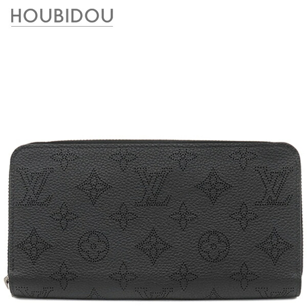 ルイヴィトン LOUIS VUITTON 長財布 ジッピー ウォレット モノグラムマヒナ ノワール シルバー金具 ラウンドファスナー 黒 M61867 RFID【中古】