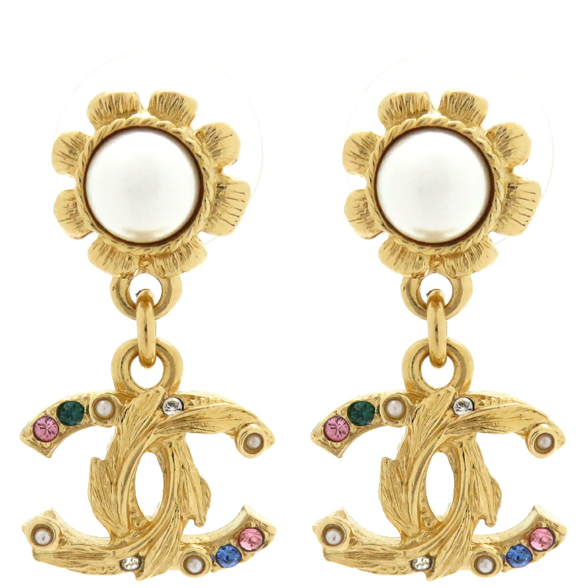 ココマーク スクエア ピアス ゴールド CHANEL シャネル ココマーク スクエア ピアス ゴールド ピンク