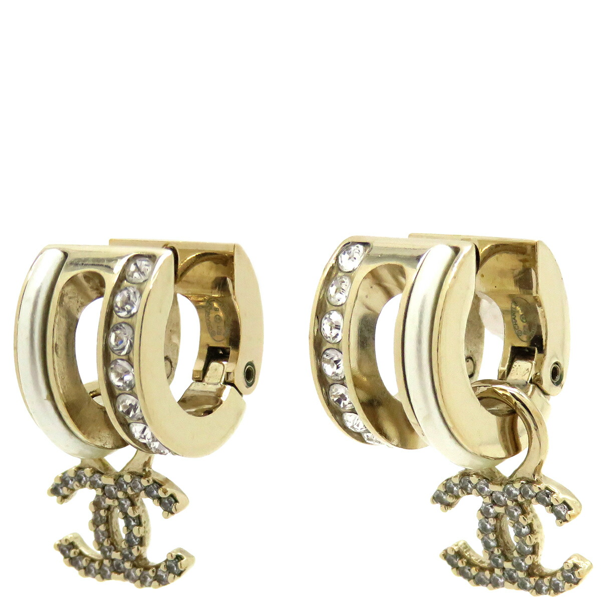 楽天市場】シャネル CHANEL ピアス クリップ フープ ココ