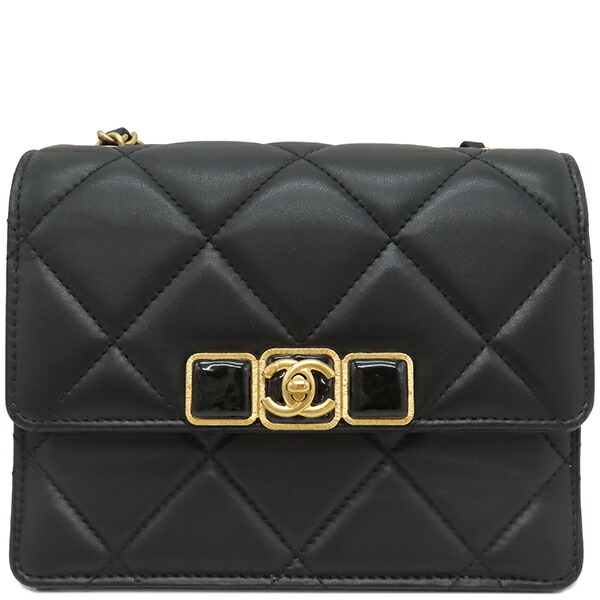 ■新同■　シャネル マトラッセ 25 チェーン ショルダー バッグ Ｗフラップ ラム レザー ブラック 箱 【329425】4 CHANEL - □新同□ シャネル マトラッセ 25 チェーン ショルダー