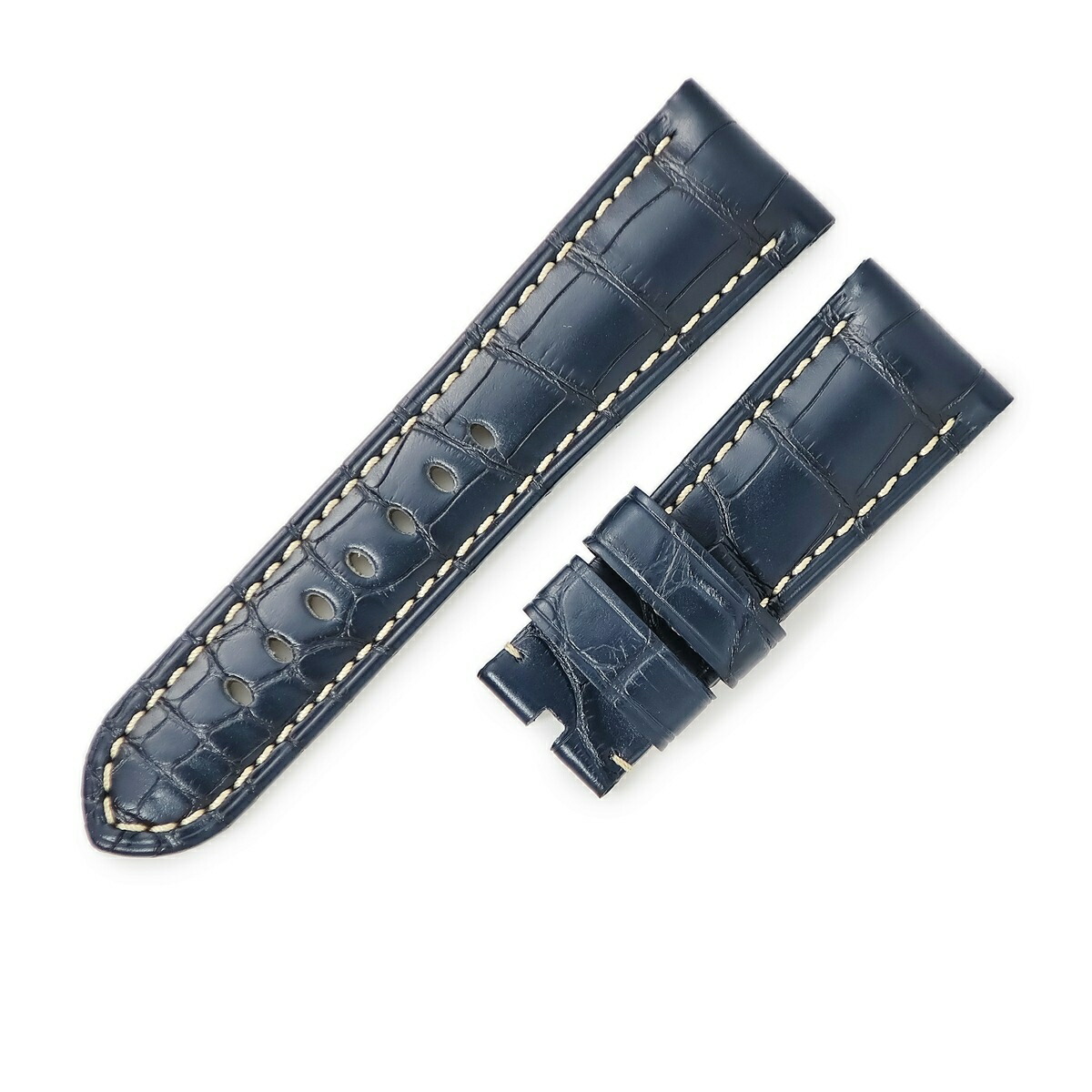 パネライ　純正　革ベルト　レザー　ストラップ　ネイビー　クロコ OFFICINE PANERAI パネライ 腕時計パーツ 純正 ルミノール用 クロコ