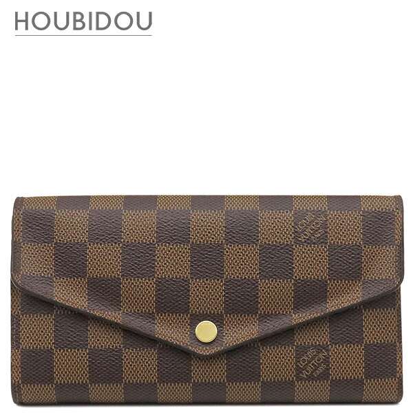 ルイヴィトン Louis Vuitton 長紙入れ ポルトフォイユ サラ ダミエキャンバス ダミエエベヌ ゴールド金具 茶  N63209 CT4104 【箱】【中古】