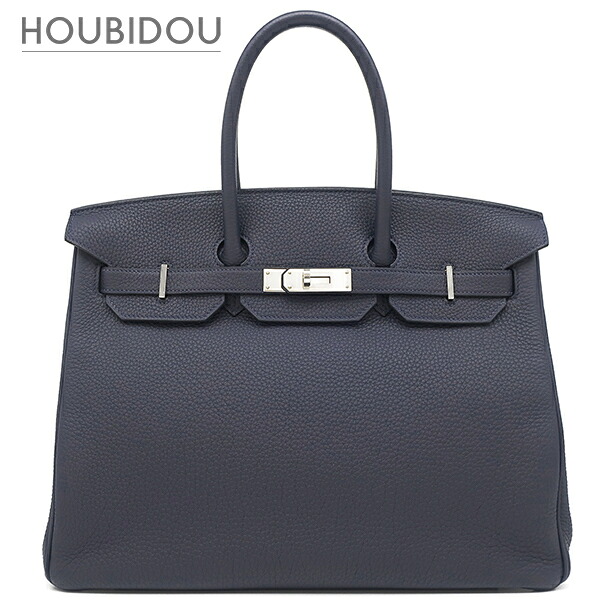 ＼最大5万円割引クーポン 4/4 20時から 数量限定／ エルメス HERMES ハンドバッグ バーキン35 トゴ ブルーニュイ シルバー金具 紺 C刻印 【箱】【中古】