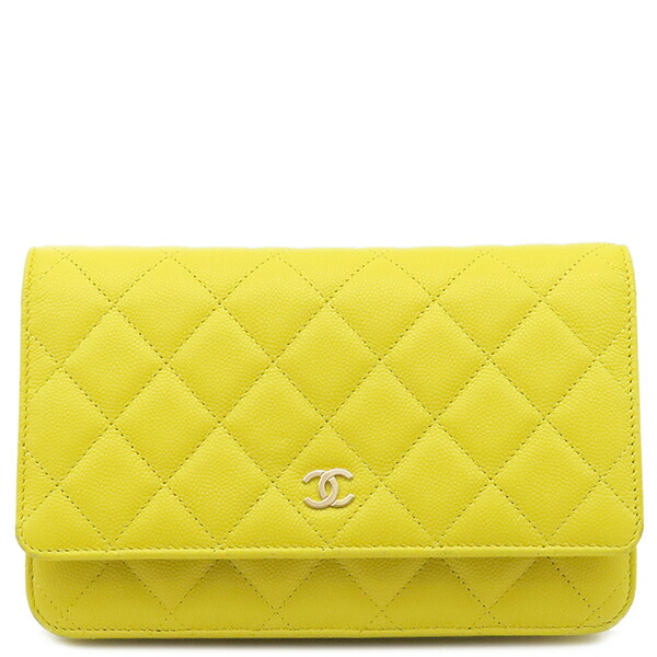 ＼尖んがり10倍／ シャネル CHANEL チェーンウォレット マトラッセ キャビアひと肌 黄み ゴールド金具 黄味がかった チェーン店肩口 AP0250 手当たり次第禾穀類 【箱】【中古】 バッグ・小物・ブランド雑貨-財布・ケース-レディース財布